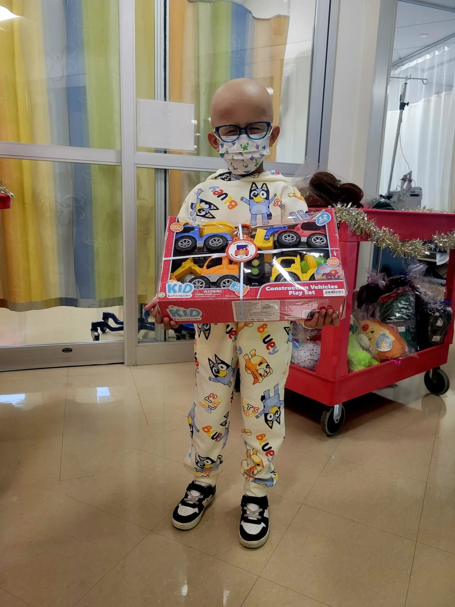 Child with toy collection