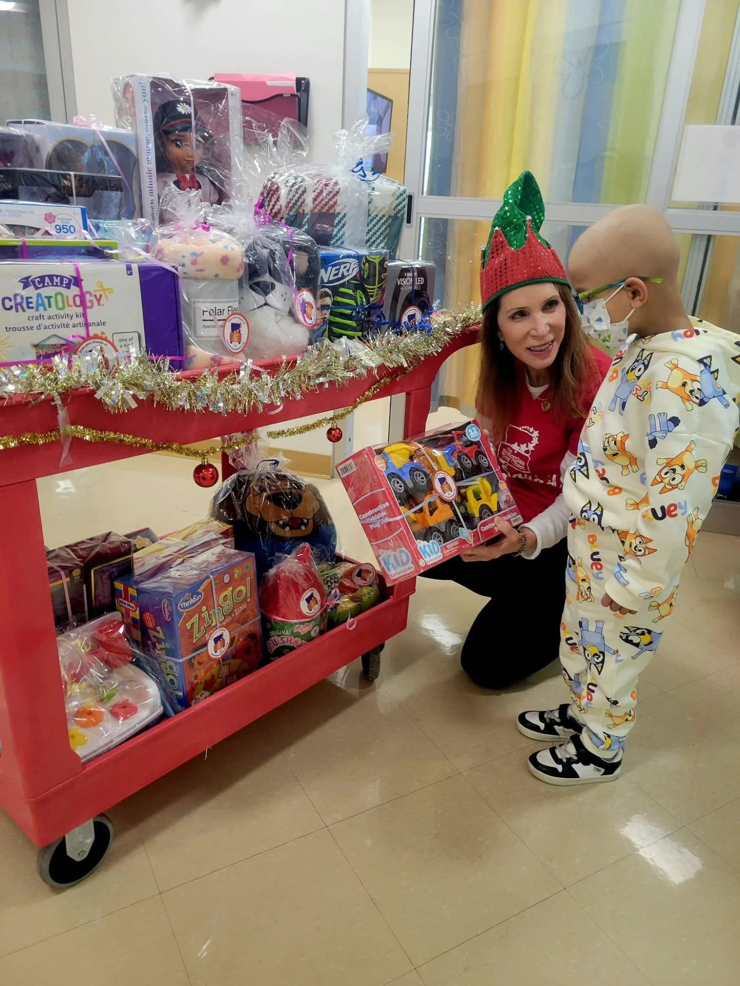Toy delivery at hospital