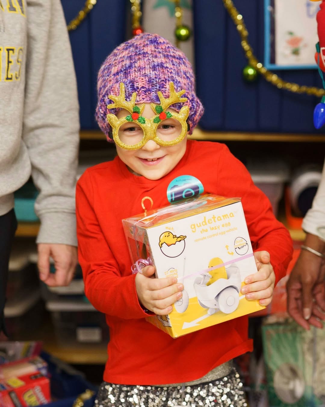 Smiling child with gift
