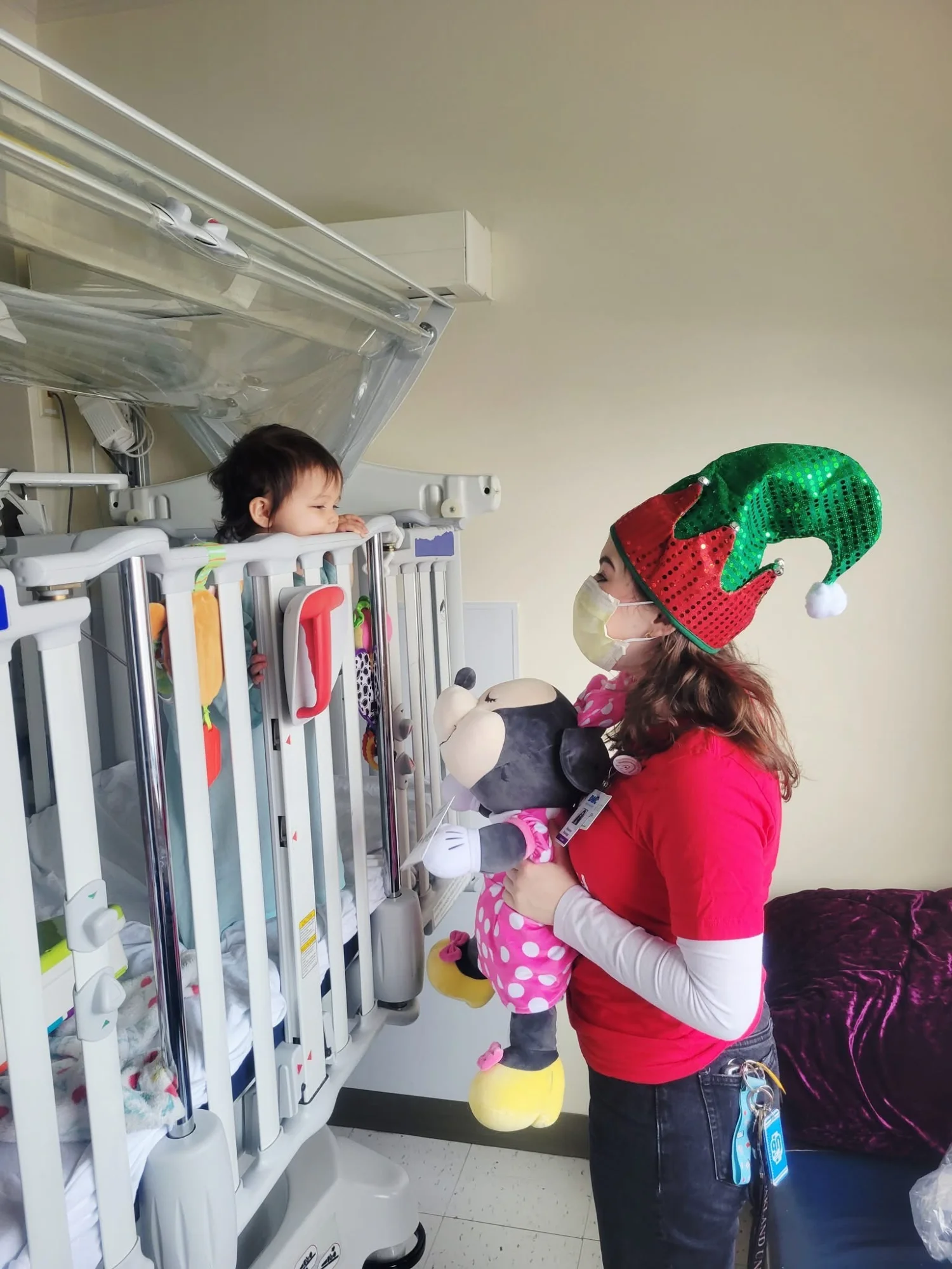 Volunteer delivering toys